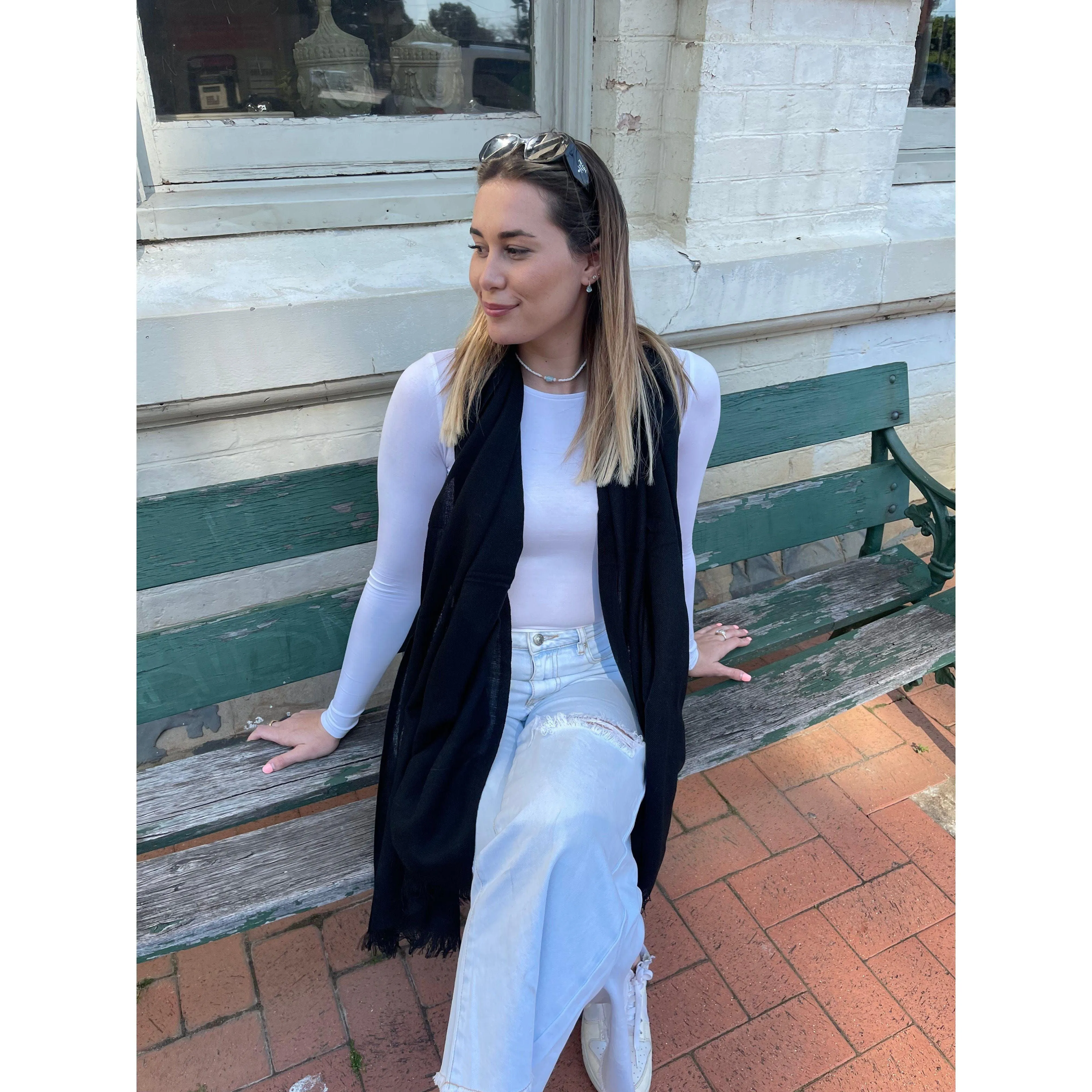 ⭐️ Pure Cashmere Pashmina Black