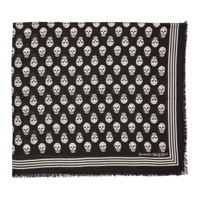 Alexander McQueen Black and White Biker Scarf