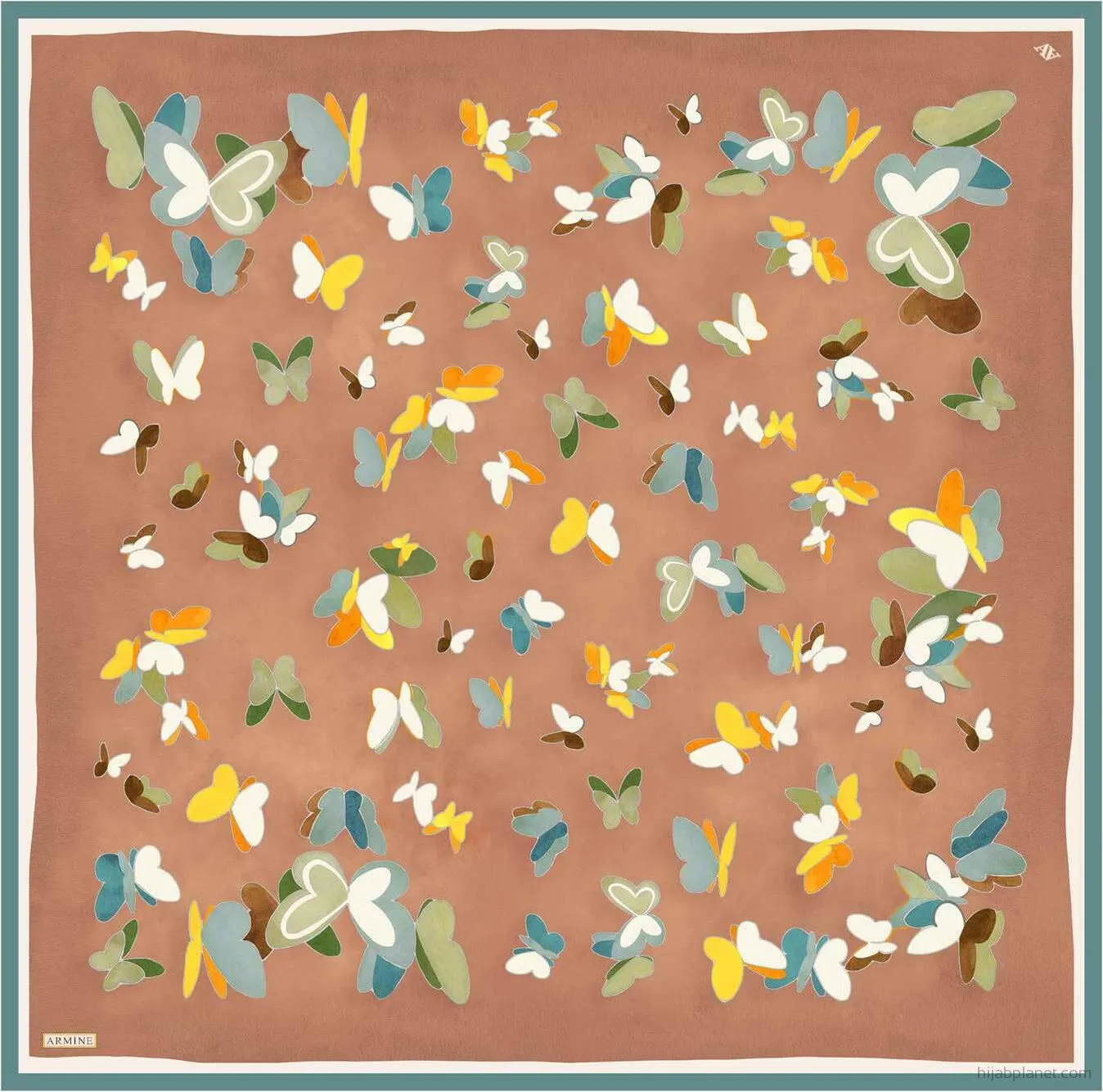 Armine Butterfly Print Silk Scarf #2