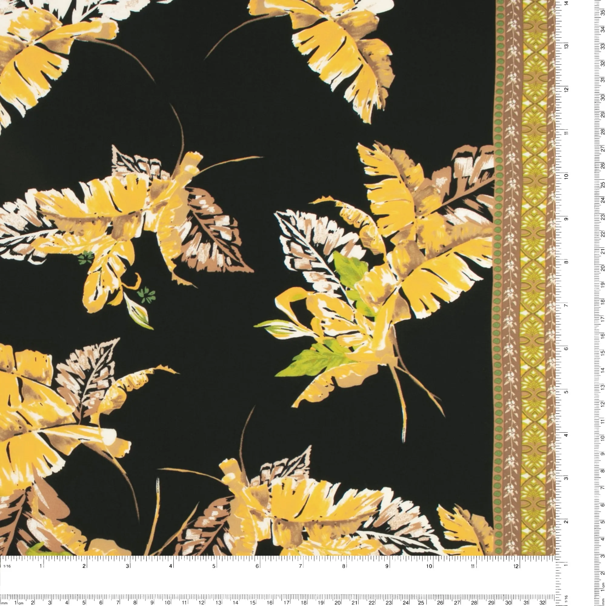 Border Printed Voile - KATIA - 007 - Black