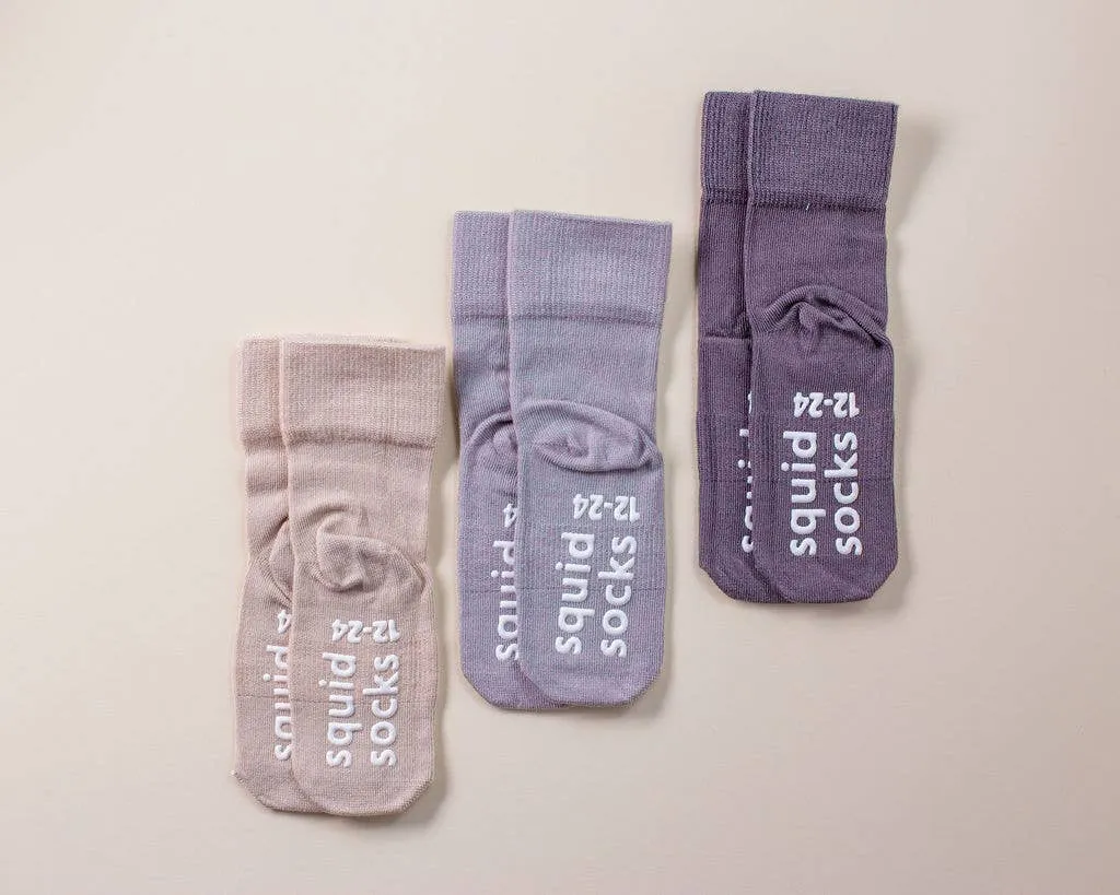 Classic - Non-Slip Baby Socks in Sand, Light Gray, Dark Gray