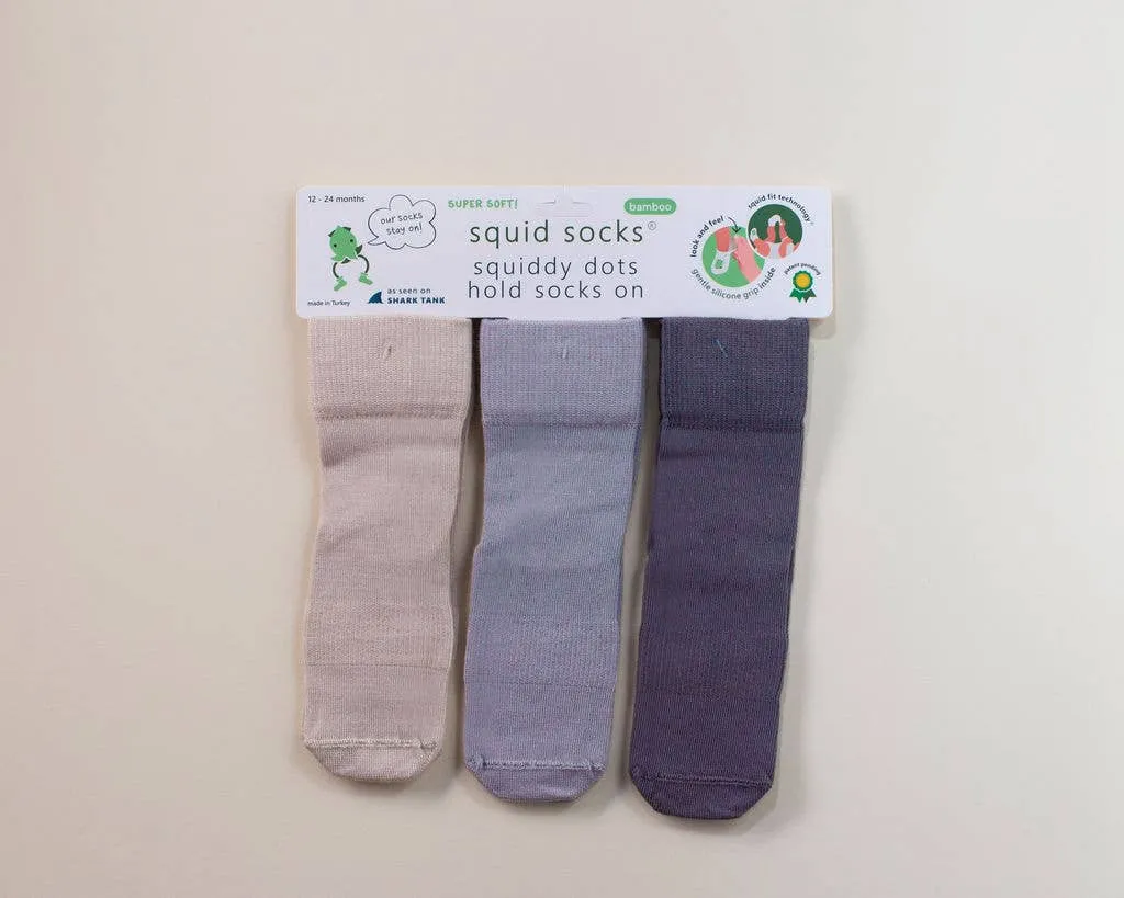 Classic - Non-Slip Baby Socks in Sand, Light Gray, Dark Gray