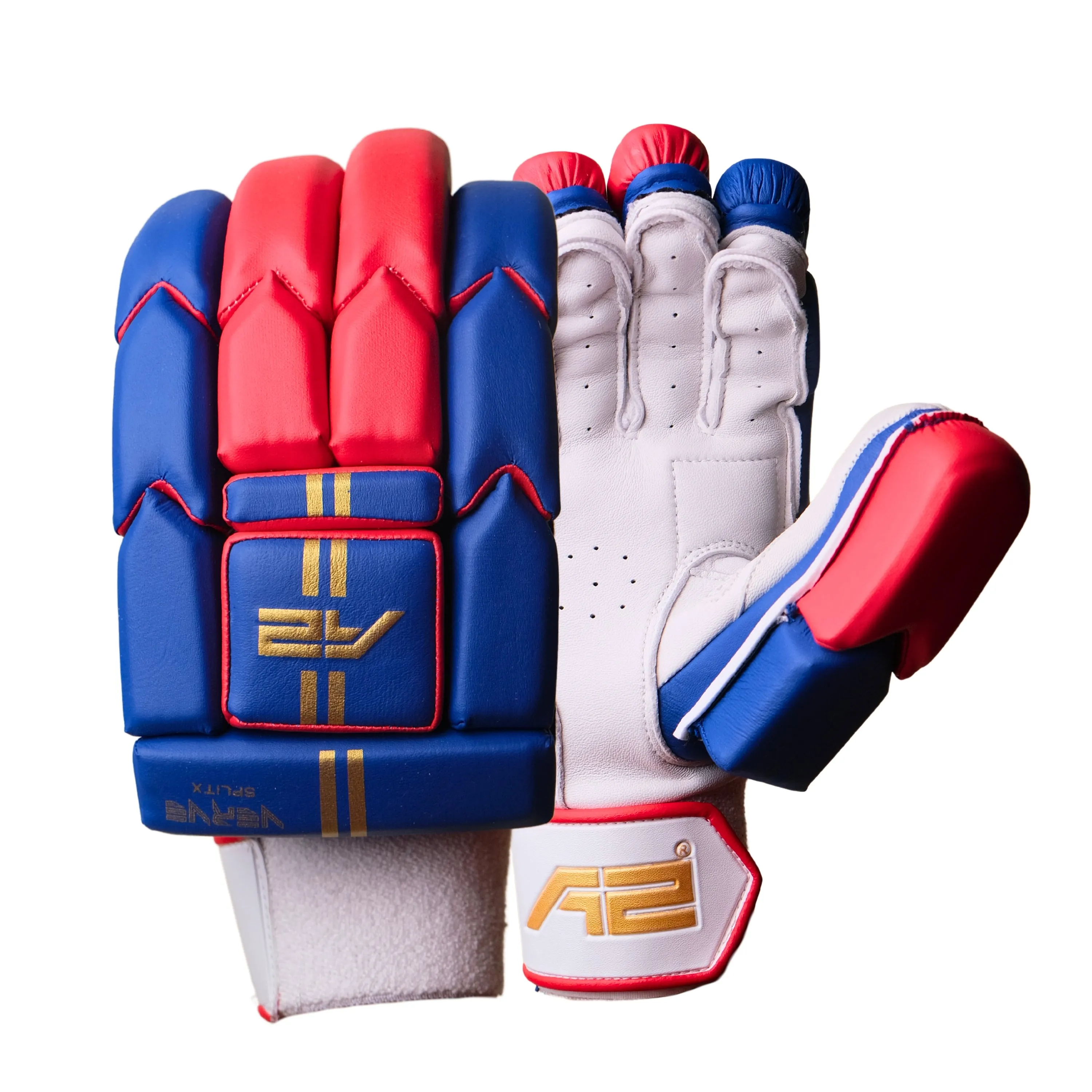 Cricket Batting Gloves - SplitX - Blue & Red