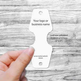 Custom printed fold over tags for necklaces, scarves and hair accessories