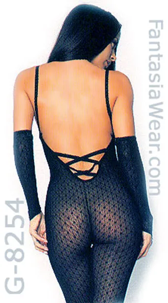 Daisy Lace Bodystocking with Gloves Set 8254