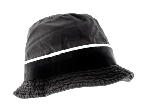 Dolce & Gabbana Men’s Black Pure Cotton Bucket Hat with Bow Band-Adult M