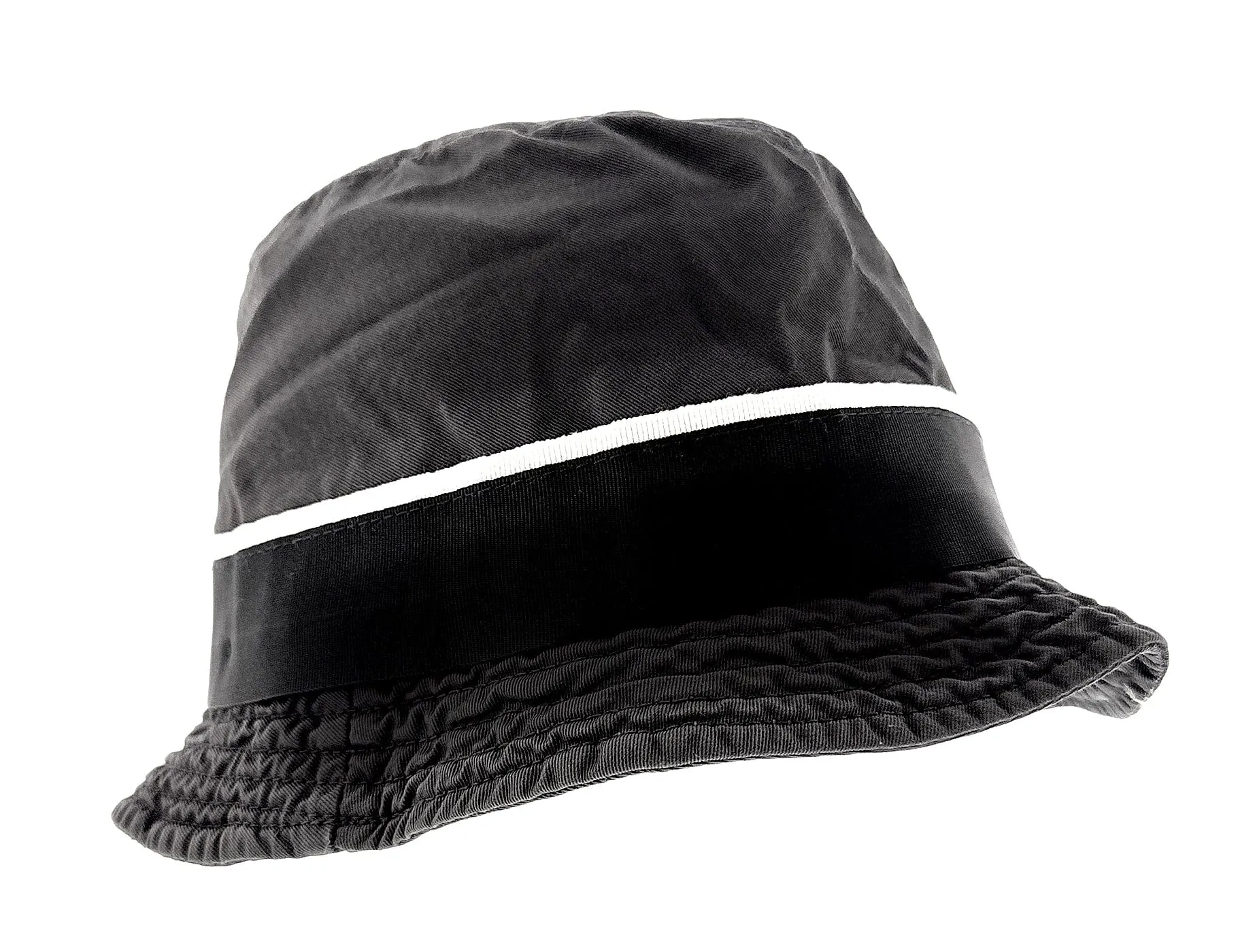 Dolce & Gabbana Men’s Black Pure Cotton Bucket Hat with Bow Band-Adult M