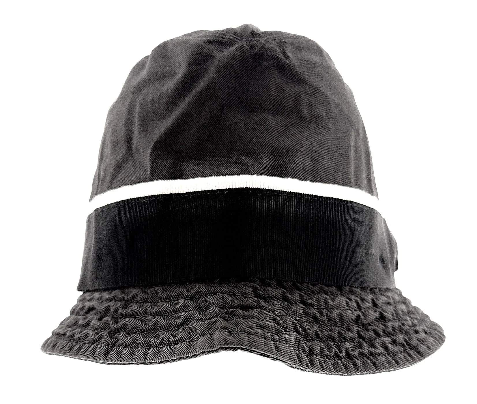 Dolce & Gabbana Men’s Black Pure Cotton Bucket Hat with Bow Band-Adult M