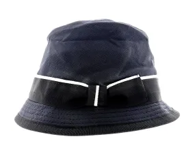 Dolce & Gabbana Men’s Grey Pure Cotton Bucket Hat with Bow Band-Adult M