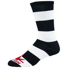 Killer Bee Black and White Stripe Crew Sport Socks (Medium)