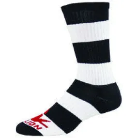 Killer Bee Black and White Stripe Crew Sport Socks (Medium)