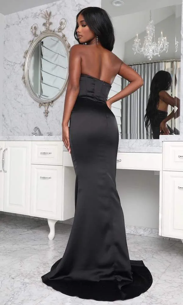 Lap Black Evening Dress