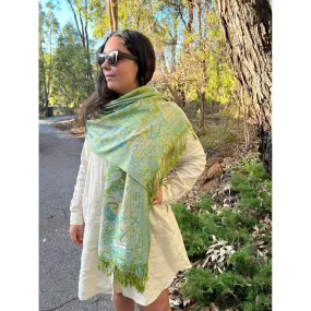 Pashmina Shawl - Paisley Classic - Leaf Green