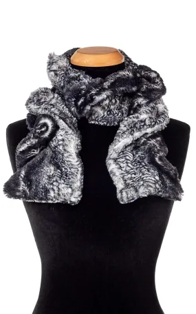 Scrunchy Scarf - Luxury Faux Fur in Black Mamba