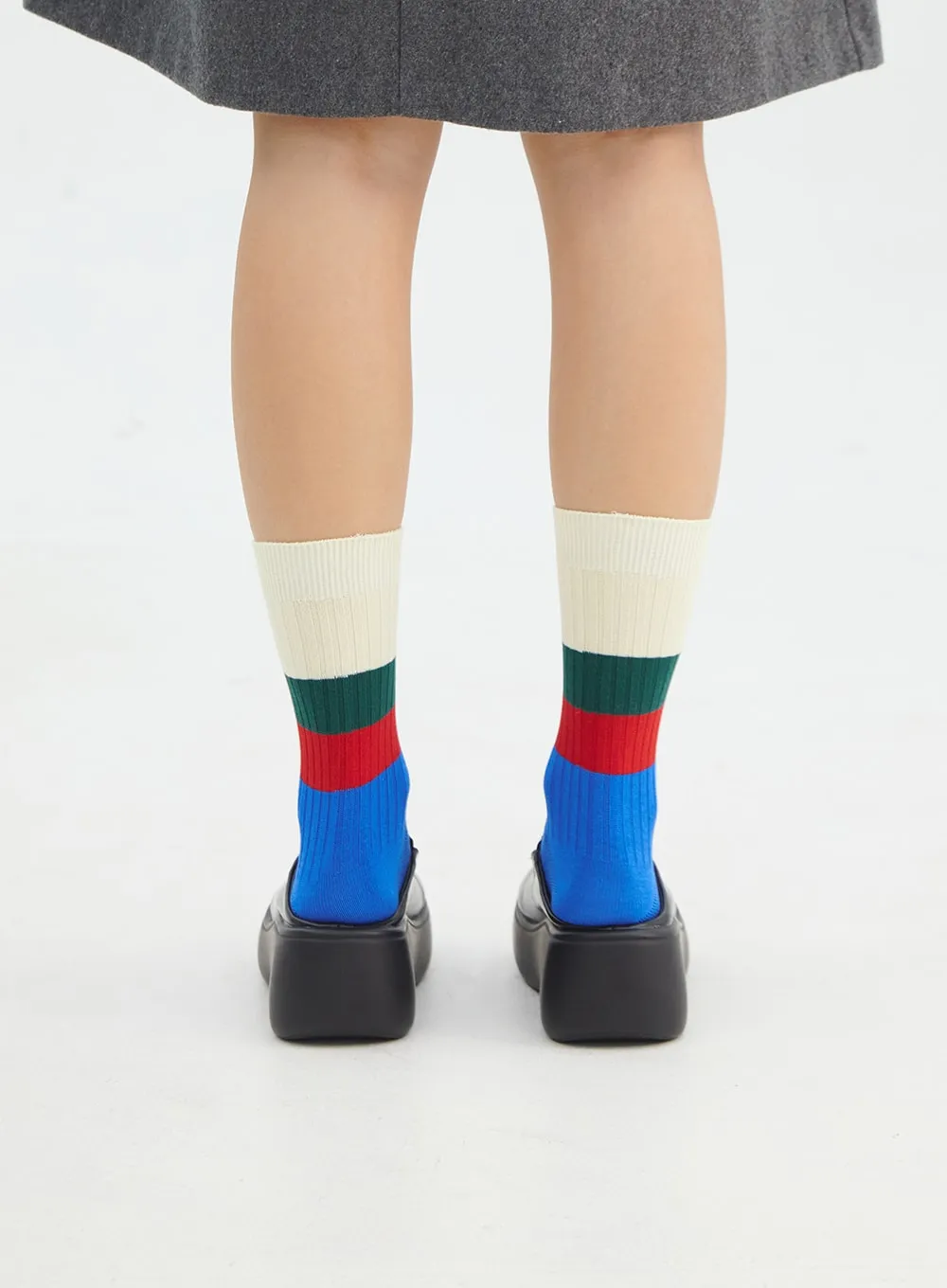 Striped Midi Socks IN316