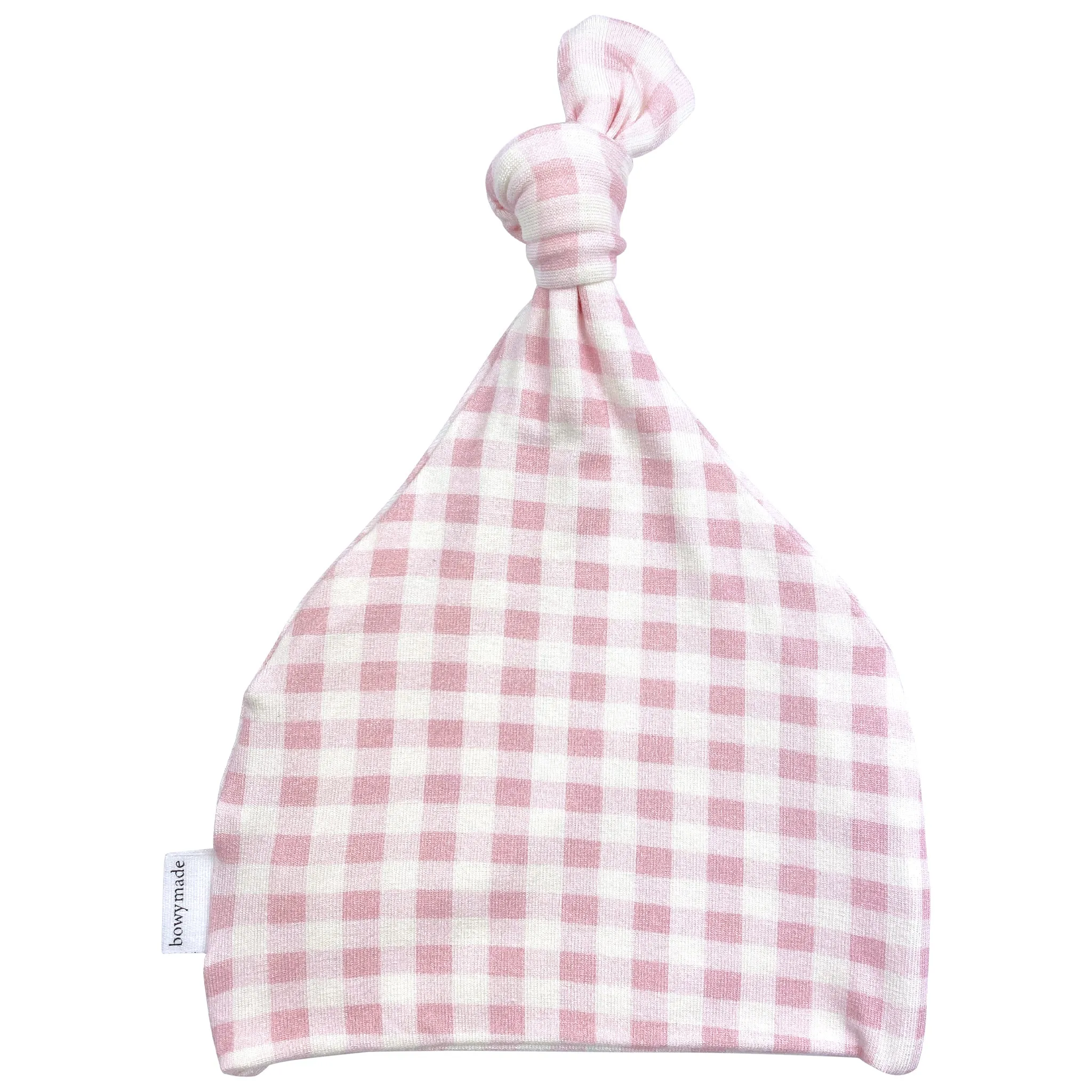 Top Knot Beanie - Gingham